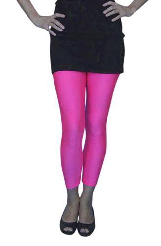 Neon Pink 1980s Tights Lycra Footless Pantyhose Costume Accessory 5118