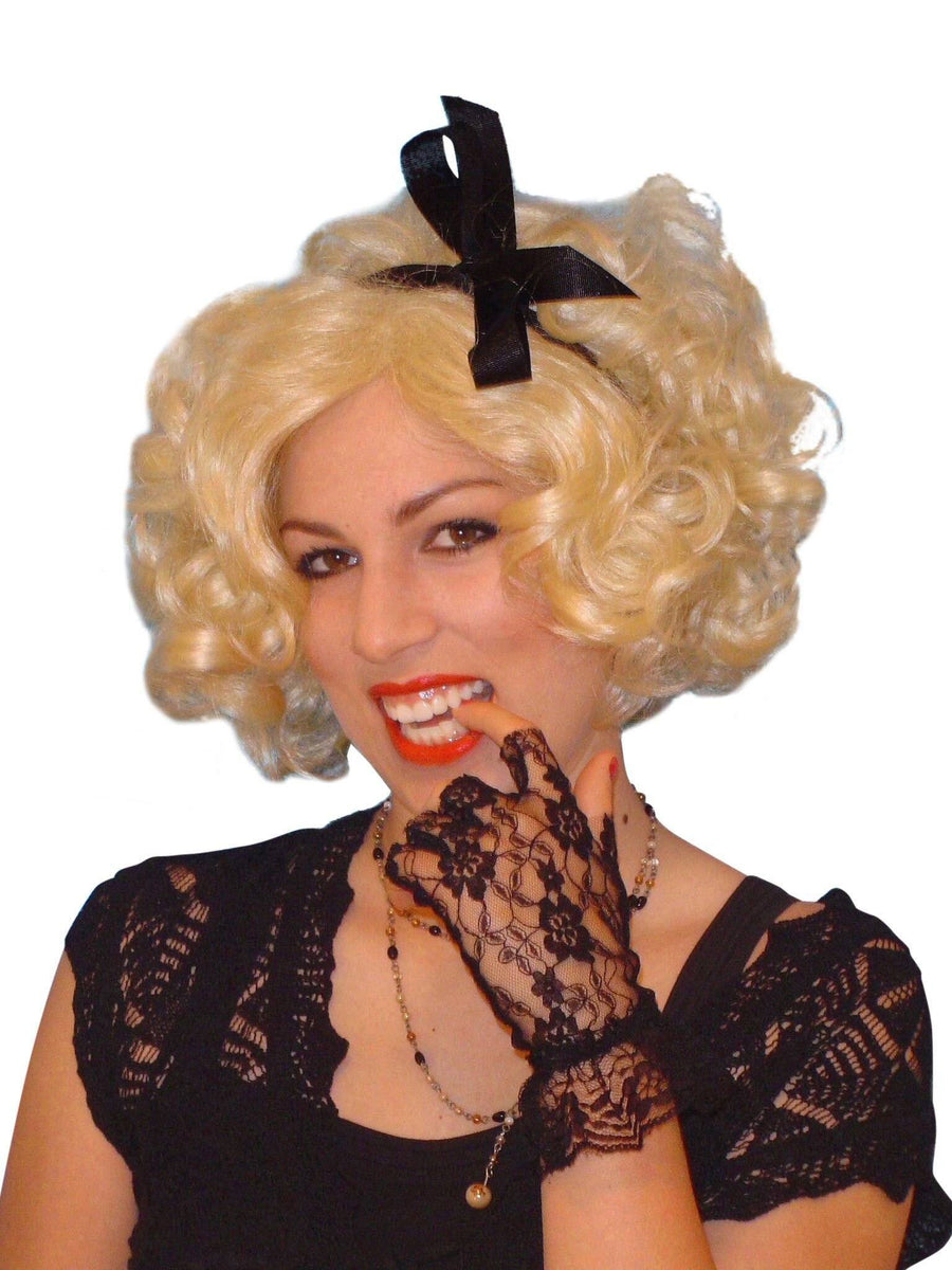 Madonna Blonde Costume Wig 1980s Pop Star Fancy Dress 