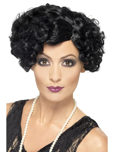 Black Short Wavy 1920s Flapper Wig