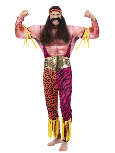 Sport Halloween Wrestling Champion 80's Men's Costume