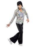 Retro Costume with Psychedelic Pattern Shirt and Flares