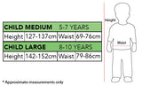 Marvel Loki Children's Size Chart