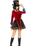 Red Velvet Tails Jacket Classic Ringmaster Women's Costume