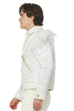 Elton John licensed costume - white quilted jacket