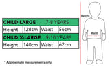 Harry Potter size chart