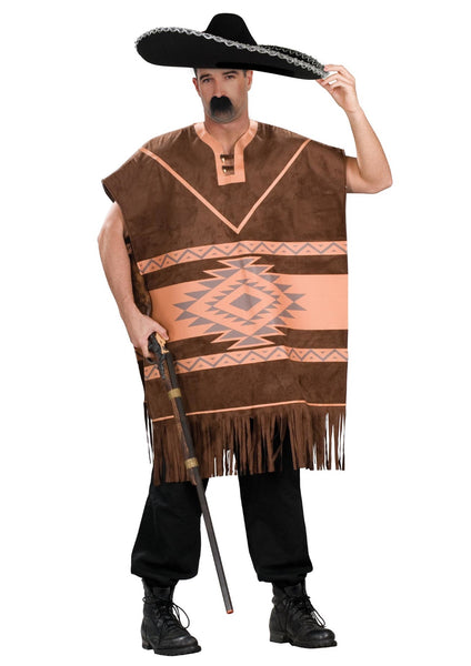 Brown Mexican Themed Costume Poncho