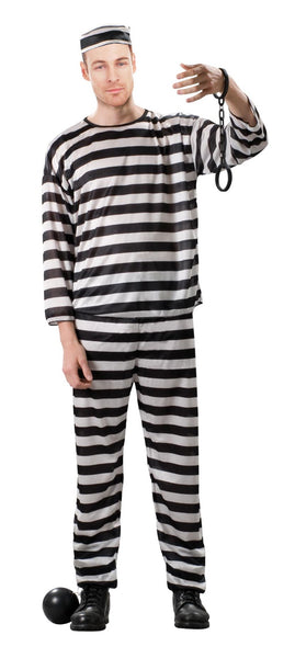 Prisoner Striped Inmate Adult Costume