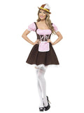 Tavern Girl Costume Pink & Brown Short Dirndl