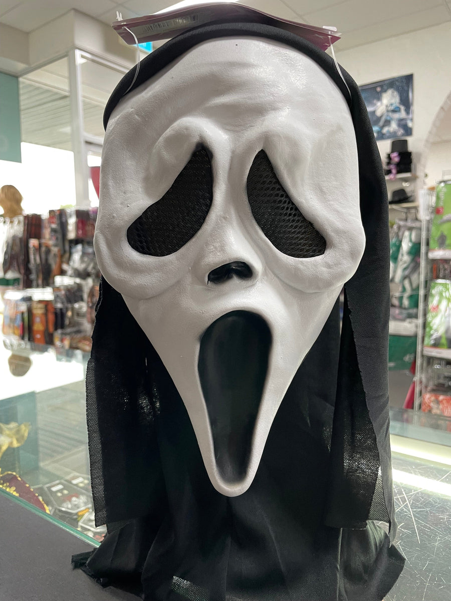 Scream Ghostface Overhead Latex Mask with Hood - Disguises Costumes ...