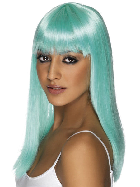 Neon Aqua Blue Wig - women's costume wigs