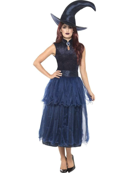 Blue Midnight Deluxe Witch Adult Costume for Women