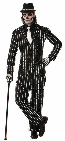 Skeleton Bone Pinstripe Costume Suit Halloween