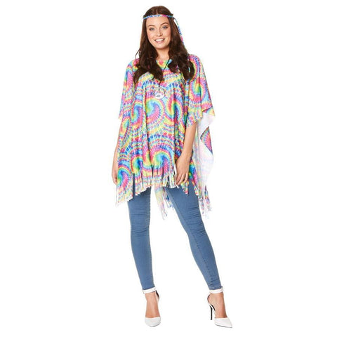 1960s style tie dye poncho