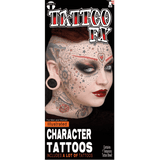 Illustrated Style Gothic Temporary Face Tattoo