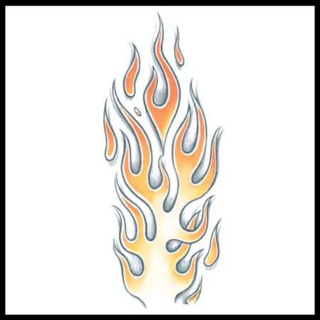 Flames Biker Temporary Tattoo