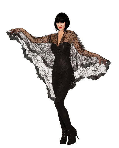 Halloween Poncho Lace Bat Gothic Cape