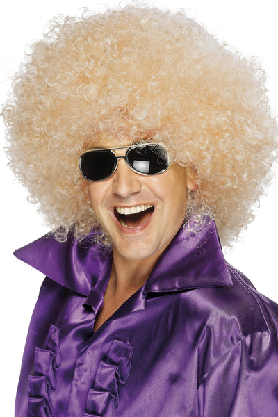 Massive blonde afro wig