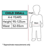 Minion Girls Costume size chart