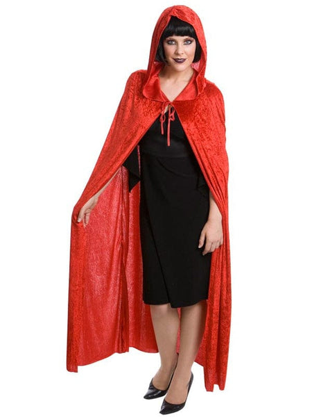 Red Hooded Velvet Cape