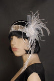 Accessories - Flapper Headband Deluxe Flower White