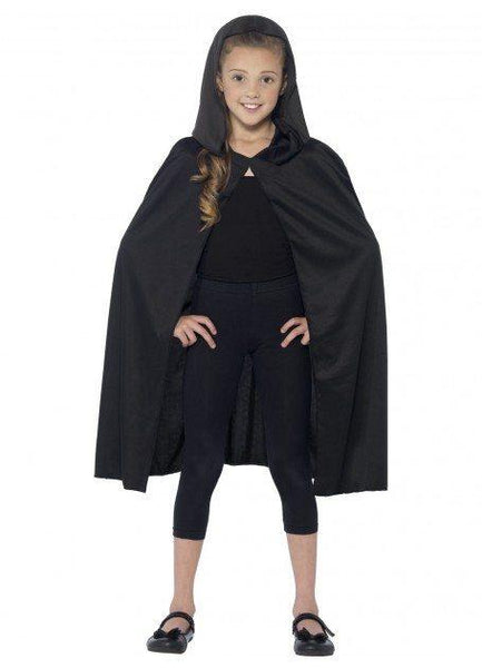 Costumes Chlidren - Black Hooded Children's Cape