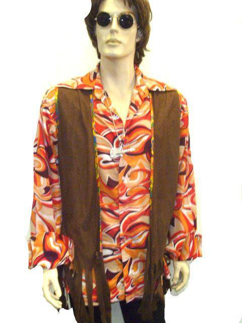 Hippie 60's And 70's Vests Men's Hire Costumes