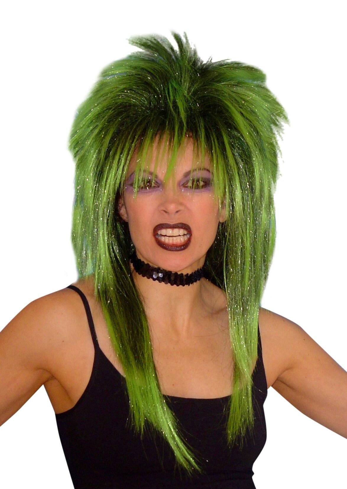 Green hotsell mullet wig